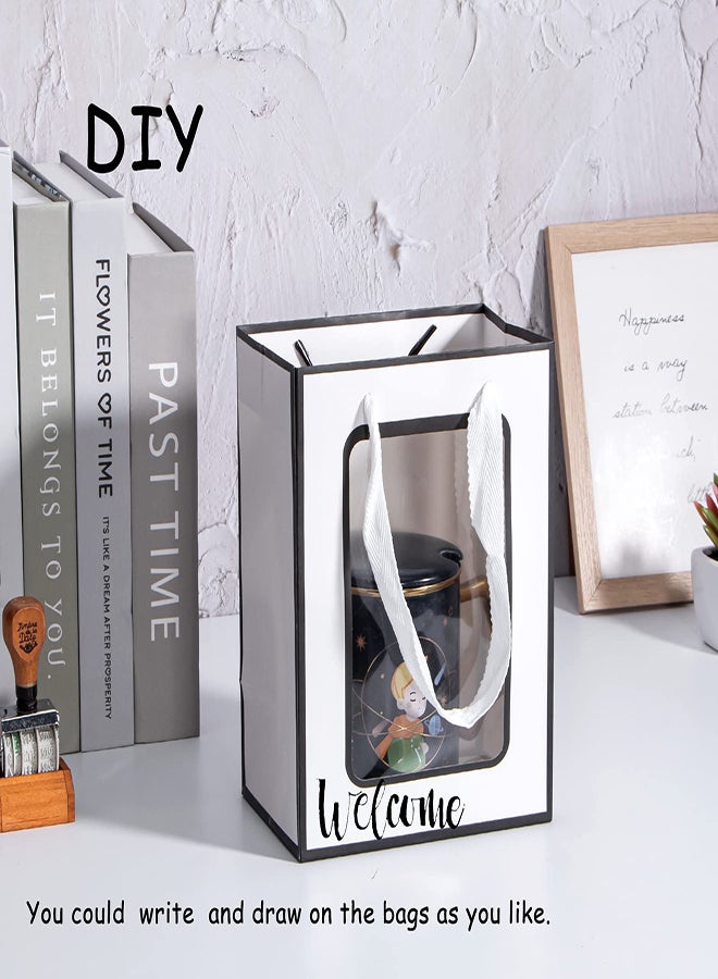 Transparent Gift Bags with Handle - 10 Pcs Clear Bouquet Bags for Weddings, Festivals, and Parties - 25*18*35cm Kraft Paper Gift Bags for Flowers and Exquisite Items - Image 3