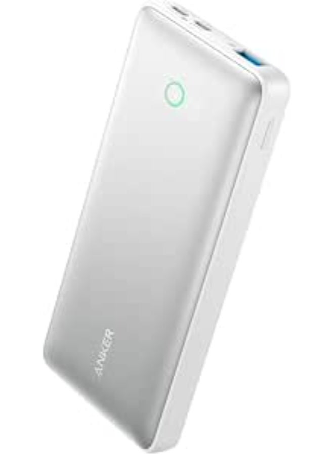 أنكر بانك الطاقة أنكر 533 10000 مللي أمبير شاحن محمول - A1249 (PowerCore 25W) مع 3 منافذ، 2 USB-C، 1 USB-A حزمة بطارية للشحن السريع لهواتف آيفون، آيباد، سامسونج، أندرويد والمزيد (أبيض) - Image 1