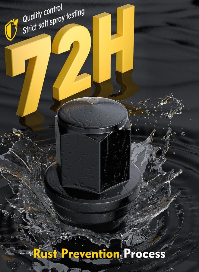ميكوبّا صواميل عجلات MIKKUPPA M14x1.5 الأصلية، بديلة لسيارات فورد موستانج إيدج (2015-2024)، وإكسبلورر (2020-2023)، ومافريك (2022-2023)، 20 قطعة صواميل إطارات سوداء للعجلات ذات التصميم الأصلي. - Image 3