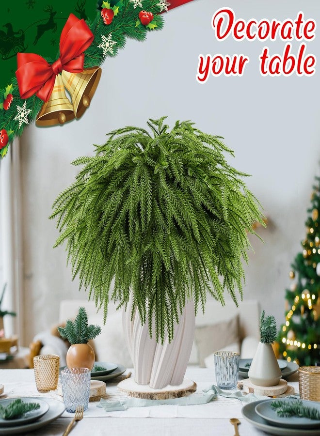 Japior 18 Pcs Christmas Norfolk Pine Branches -18 Inches Artificial Pine Branches faux Christmas Norfolk Pine Greenery Stems Faux Norfolk Pine Branches Garland for Xmas DIY Crafts Decorations Indoor Outdoor - Image 3