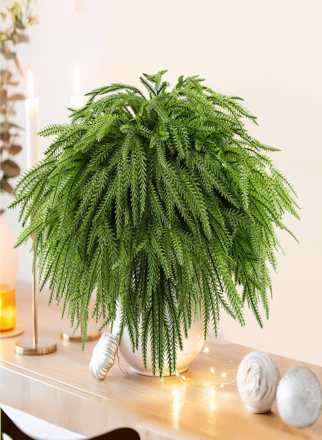 Japior 18 Pcs Christmas Norfolk Pine Branches -18 Inches Artificial Pine Branches faux Christmas Norfolk Pine Greenery Stems Faux Norfolk Pine Branches Garland for Xmas DIY Crafts Decorations Indoor Outdoor - Image 5