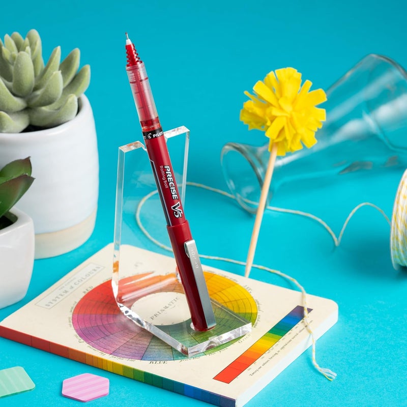 PILOT , Precise V5, Capped Liquid Ink Rolling Ball Pens, Extra Fine Point 0.5 mm, Red, Pack of 12 - Image 3