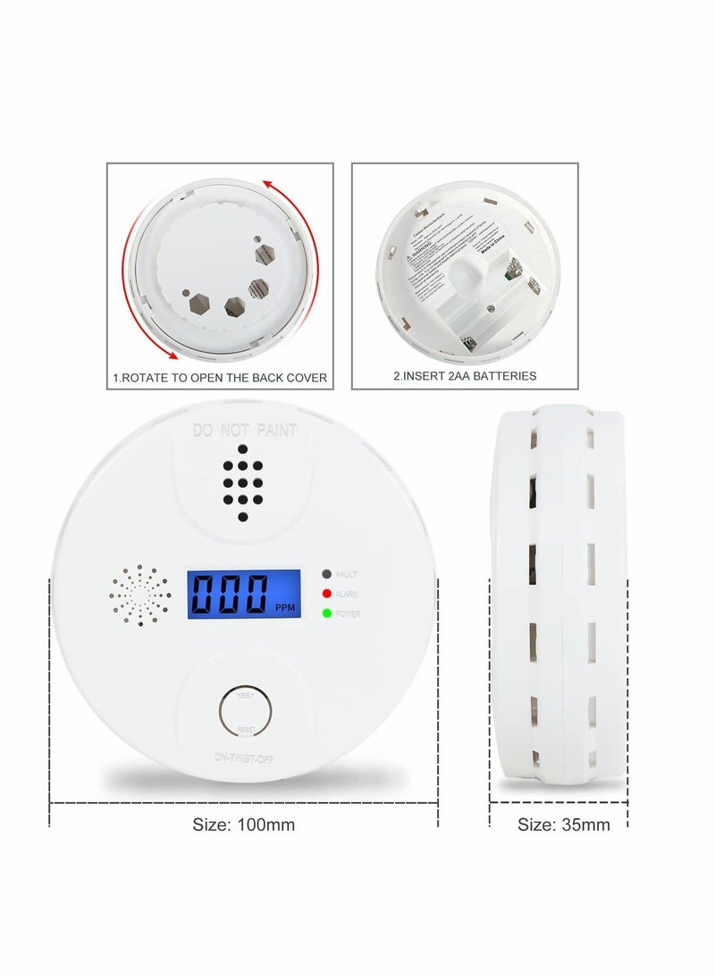 Y&D - Carbon Monoxide Alarm, Digital Display CO Detector Security For Home Safety Battery Powered with LCD and Sound Warning for Home,School,Office - Image 1