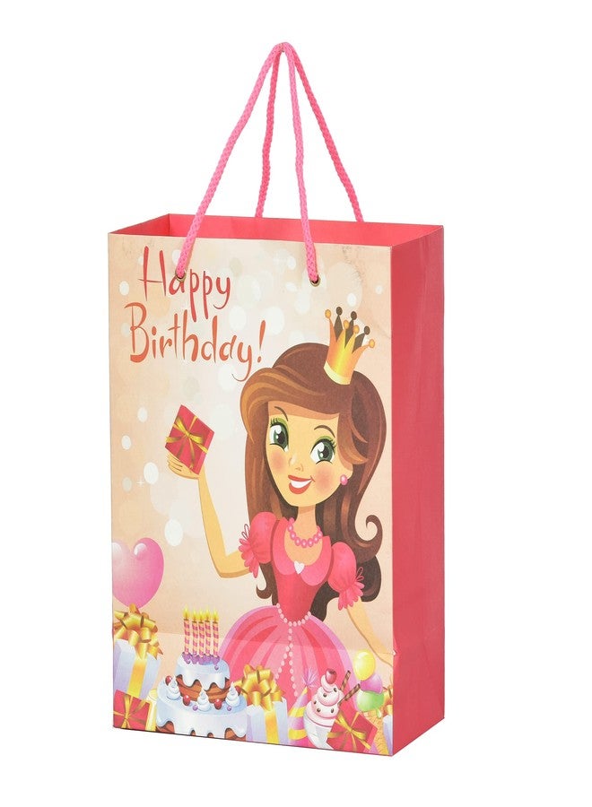PPJ ® -PRINCESS HAPPY BIRTHDAY (10 Pcs.) PAPER CARRY BAG, 10 Inch X 8 Inch X 4 Inch RETURN GIFT/HAPPY BIRTHDAY/RETURN GIFTS/GIFTS/GIFT BAGS/GIFT COVERS(Pack of 10) - Image 1