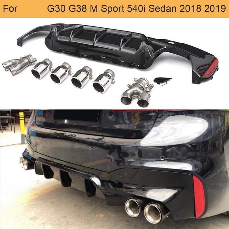 QASULER Rear Bumper Diffuser for BMW 5 Series - Image 3
