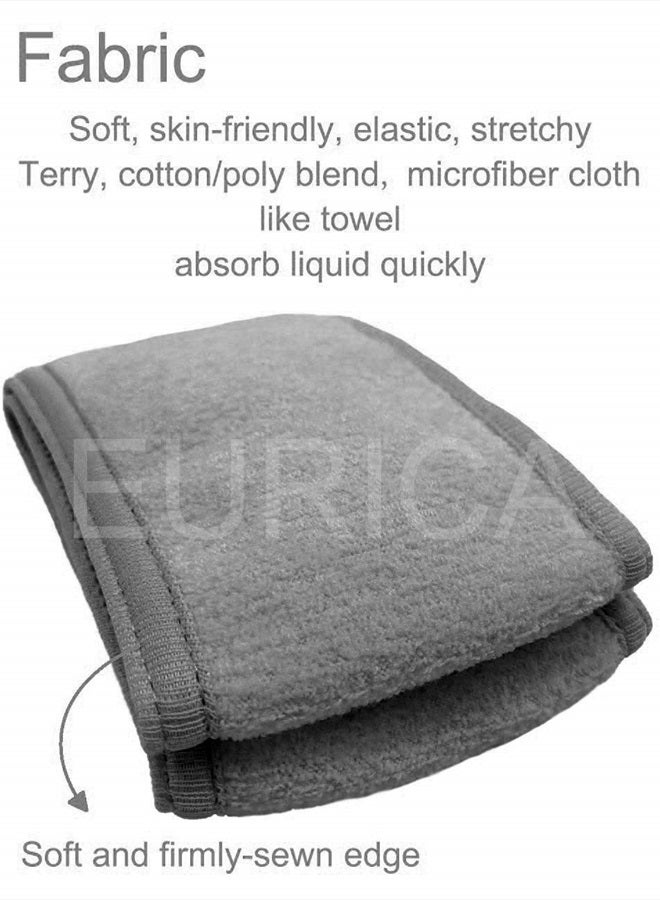 EUICAE Spa Headband Hair Wrap Sweat Headband Head Wrap Hair Towel Wrap Non-slip Stretchable Washable Makeup Headband for Face Wash Facial Treatment Sport Fits All White (Gray) - Image 2