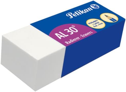 Pelikan AL 30 White Erasers for Graphite Pencils, Technical & Artistic Design, Pack of 30 (43x17x12mm) - Image 2