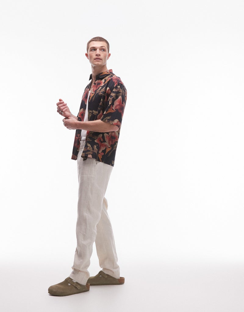 TOPMAN Floral Printed Short Sleeve Shirt - Image 4