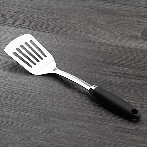 JXWING Brushed Slotted Stainless Steel Turner, Non-Slip Spatula with Ergonomic Handle - Image 5