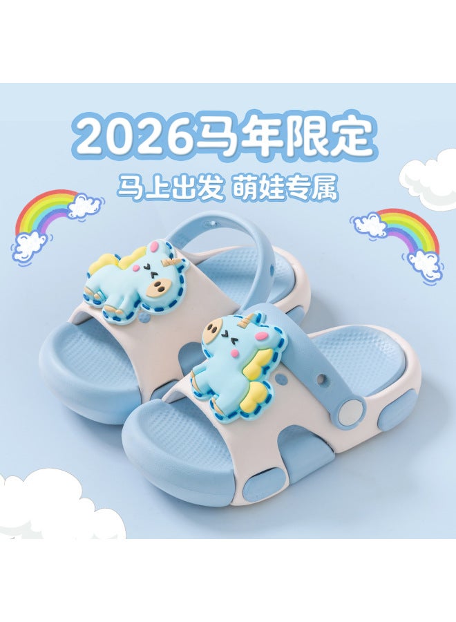 Customized Super Cute And Adorable New Year Of The Horse 3d Pony Parent-child Household Non-slip Cartoon Children's Slippers Beach Sandals
