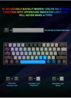 E-YOOSO 60% Wired Mechanical Gaming Keyboard with RGB Backlit Ultra-Compact 61 Keys, Hot Swappable Red Switches for Windows, Mac PS (Grey Black)  - Image 5