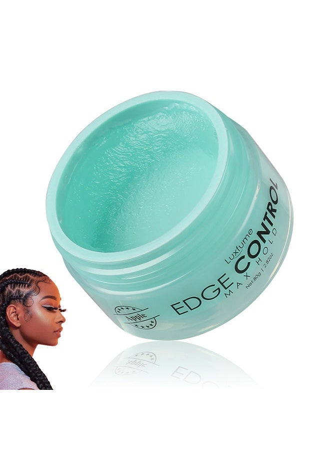 Luxfume Edge Control, Booster Extra Strength ,Moisture Thick Coarse Hair, Great For Relaxed And Natural Hair ,Strong Hold Styling Gel With Brush 80g (Apple) - Image 1