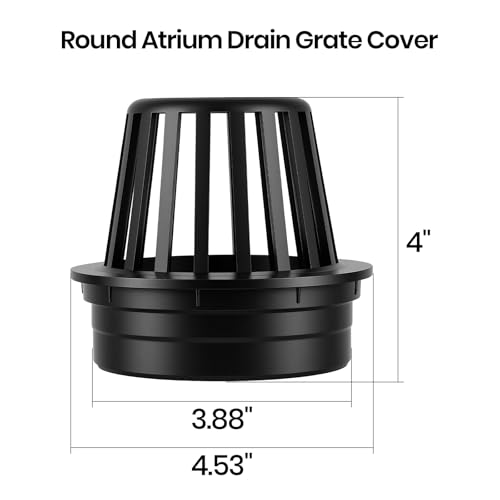 Calvana (3-Pack) Calvana 4” Round Atrium Drain Grate Cover, Compatible with NDS 78A, Fits 4” Sewer and Drain Pipe Fittings, Perfect for Small Lawns, Landscaping, Patios, Extra Tough Polyethylene, Black - Image 4