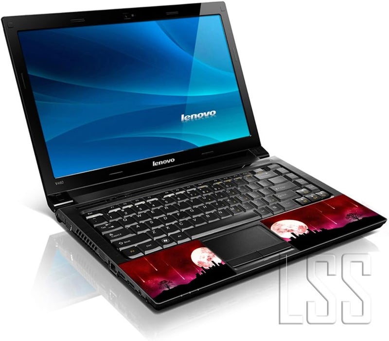 LSS 17 17.3 Inches Laptop Notebook Skin Sticker with 2 Wrist Pads - Reusable Cover Protector Vinyl Sticker Cover Decal Fits 17" - 19" HP Asus Acer Samsung - Red Earth Scenery Pattern - Image 2