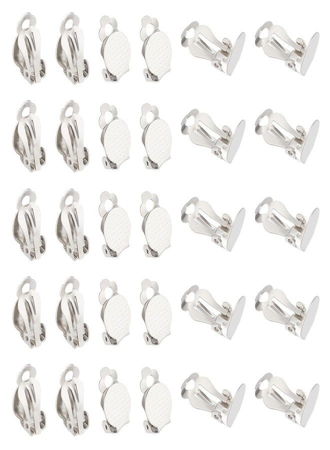 UNICRAFTALE 50pcs Stainless Steel Clip-on Earring Findings Flat Round Blank Tray Earrings Non-Pierced DIY Earrings Metal Earring Converters for Earring Making - Image 1