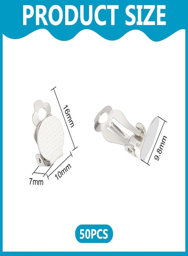 UNICRAFTALE 50pcs Stainless Steel Clip-on Earring Findings Flat Round Blank Tray Earrings Non-Pierced DIY Earrings Metal Earring Converters for Earring Making - Image 3