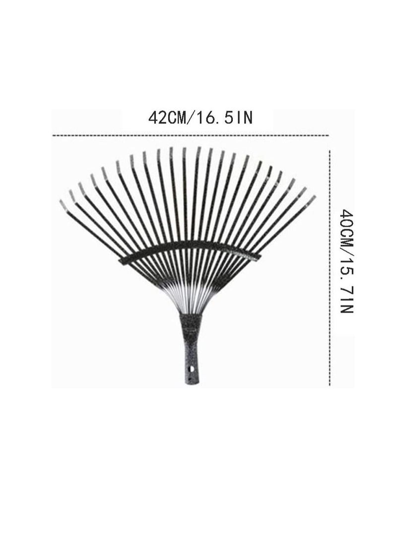 Generic - Metal Garden Rake, 22 toothed Shrub Rake, Lightweight, Durable Garden Tool, for Raking Leaves Loosening and Leveling Mulch - Image 1