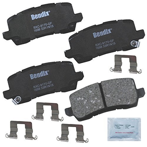 Bendix Priority1 CFC1698 Ceramic Rear Brake Pads for Acura MDX 2020-2017, RLX 2020-2014, TLX 2021-2015, Honda Odyssey 2024-2018 - Image 1