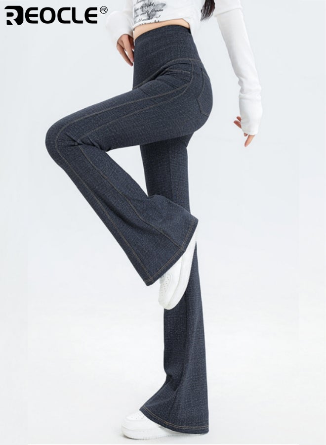ريوكل بنطلون نسائي متسع من الأسفل جينز ضيق بخصر مرتفع جوارب لياقة قابلة للتمدد جوارب يوجا ضيقة جينز سكيني بنطلون بوت كات ملابس كاجوال - Image 4