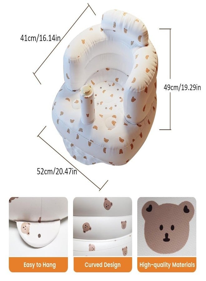 Deoxys Inflatable Baby Chair for Babies 3-36 Months, Portable Inflatable Baby Seat with Built in Air Pump, Cartoon Pattern Baby Inflatable Seat with Back Support for Sitting Up - Image 2