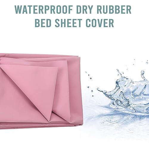 Aqbah Ultra Soft Rubber Sheet for Bed Adult, Toddler, Mattress Protector, Non Absorbent Reusable Crib Mattress Protection Non-Allergic (Pink 78X36 inches) - Image 3