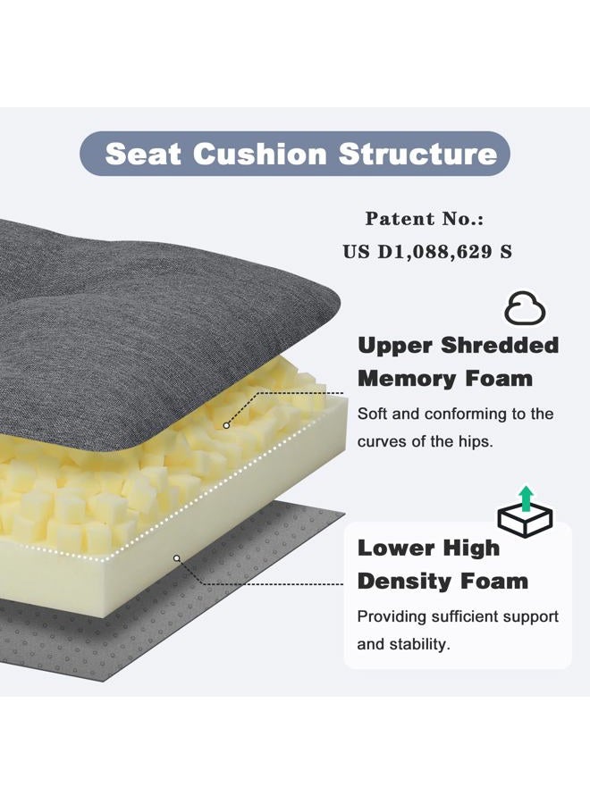 BAIBU 40 Inch Dual-Layer Patent Design Memory Foam Bench Cushion, Non-Slip Indoor Rectangle Bench Seat Cushion Standard Size Foam Pad with Machine Washable Cover (Dark Grey, 40x16x3in) - Image 3
