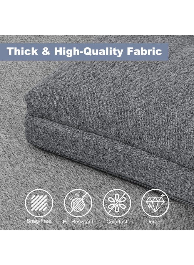 BAIBU 40 Inch Dual-Layer Patent Design Memory Foam Bench Cushion, Non-Slip Indoor Rectangle Bench Seat Cushion Standard Size Foam Pad with Machine Washable Cover (Dark Grey, 40x16x3in) - Image 5