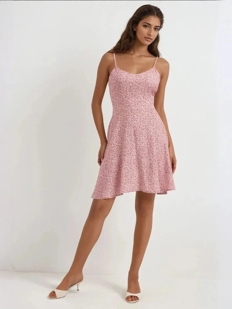 HICCUP Flower Pattern Mini Dress