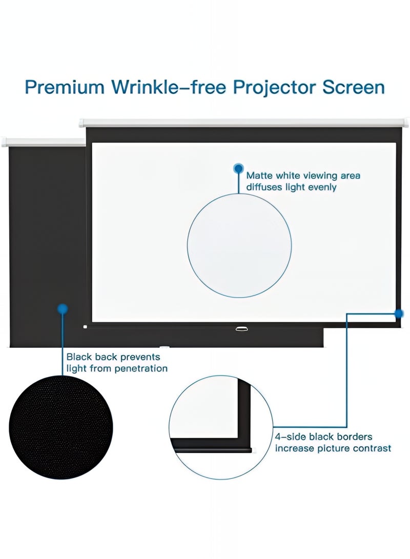 Taimi SCREEN PROJECTOR ELECTRIC 100 Inch (1:1) Wall Mounted Ceiling Automatic Projection Screen Drop Down with Remote Movie Screen for Indoor Outdoor SIZE 500x500cm - Image 3