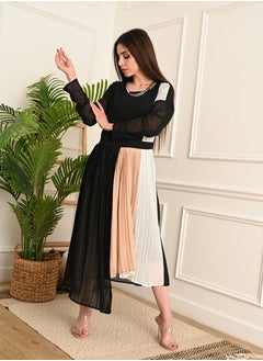 FULL JOY Pleated chiffon dress with long sleeves  - Image 4