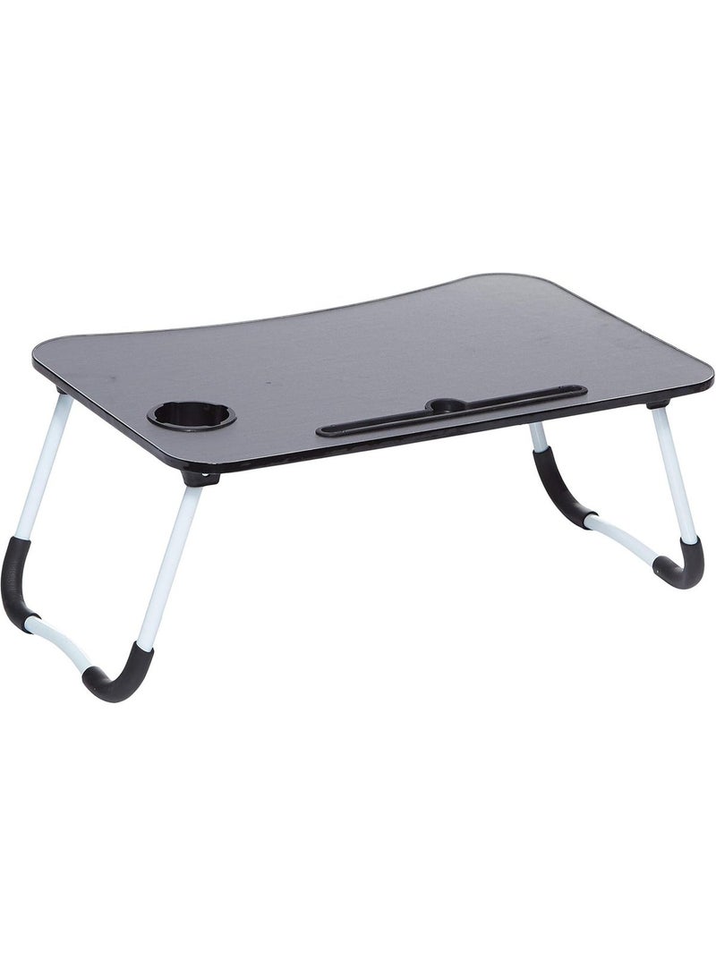 Foldable laptop table – Stable, non-slip legs – Includes an iPad holder and cup holder – Ideal for bed, sofa, studying, and camping - Image 1