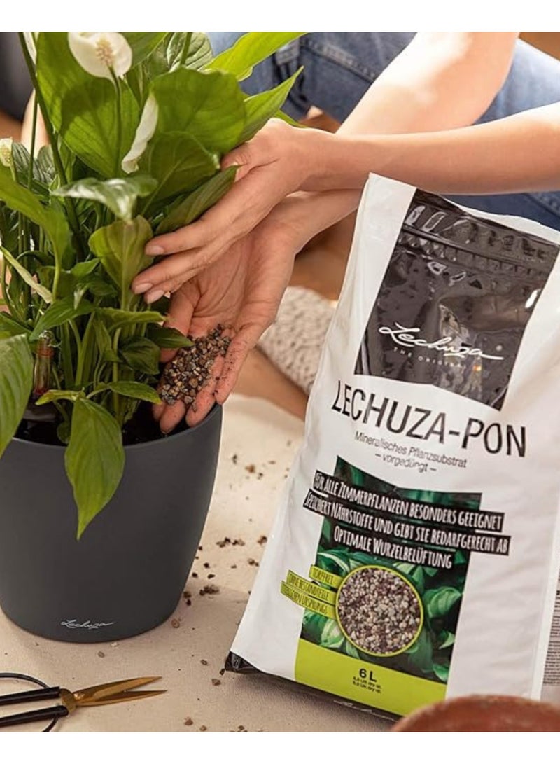 Lechuza وسط زراعة معدني نظيف كبديل للتربة يمنع الحشرات ويحافظ على صحة الجذور للنباتات الداخلية (مناسب لأصص الري الذاتي والأنظمة شبه المائية)، ليتشوزا بون – 6 لتر - Image 3
