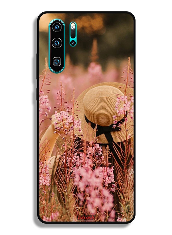Tolwak غطاء حماية لهاتف هواوي P30 برو - فتاة ترتدي قبعة بين الزهور - Image 2