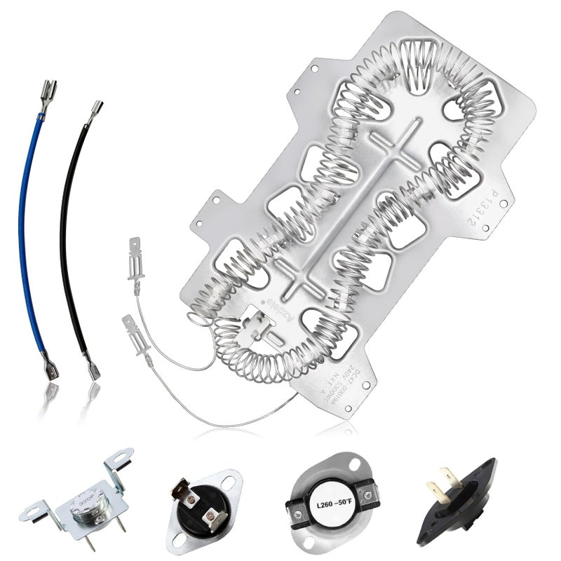 Azdele Heating Element For Samsung Dryer  Dryer Heating Element Dc47-00019A For Samsung Dv42H5000Ew/A3 Dv45H7000Ew/A2 Dryer Parts  Including Dc96-00887A  Dc47-00016A  Dc47-00018A And Dc32-00007A - Image 1