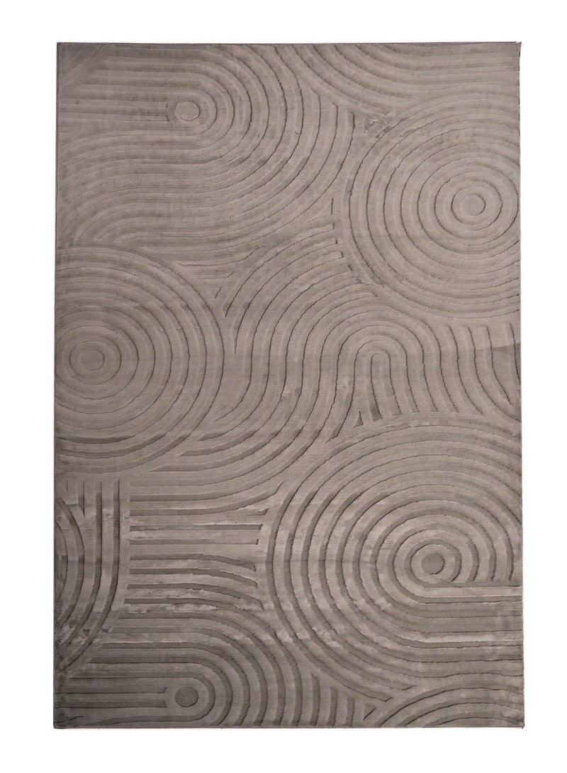Home auraa Carpet Rug Felt & Canvas Backing – Size 200 x 300 cm – 6.56x9.84 ft | Spiral Carved Rabbit Fur Design - Grey Color | Ideal Carpet for Living Room, Bedroom, Office, Hallway or Balcony - Image 3