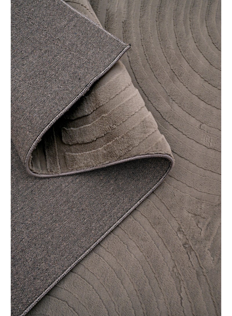 Home auraa Carpet Rug Felt & Canvas Backing – Size 200 x 300 cm – 6.56x9.84 ft | Spiral Carved Rabbit Fur Design - Grey Color | Ideal Carpet for Living Room, Bedroom, Office, Hallway or Balcony - Image 5