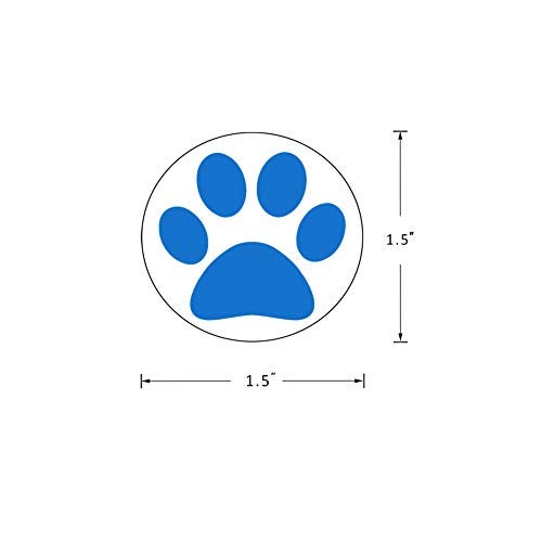 Hcode 1.5" Round Blue Bear Paw Print Stickers Dog Puppy Paw Stickers 500 Pieces per Roll (1 roll, Blue) - Image 3