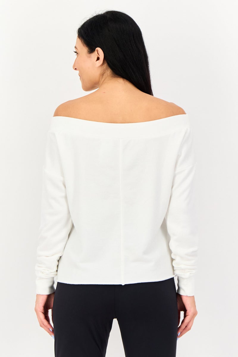 Reebok Women Sportswear Fit Long Sleeve Outdoor Top, Off White - Image 3
