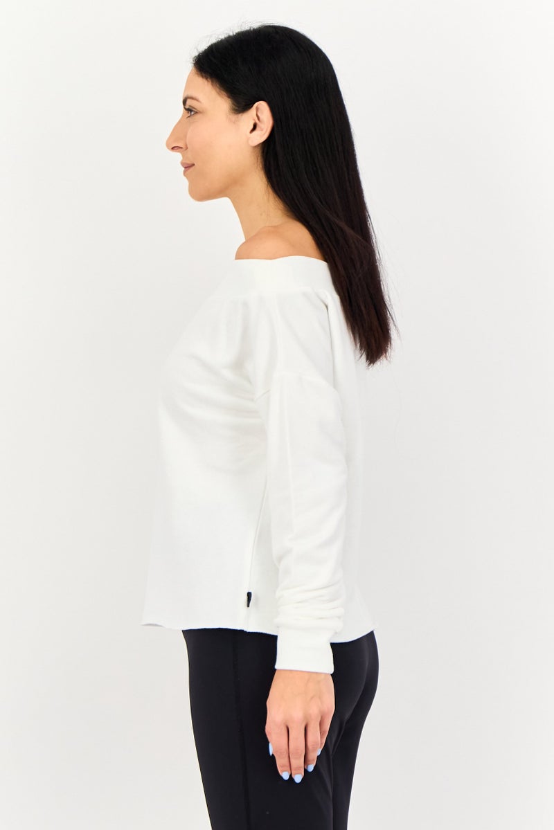 Reebok Women Sportswear Fit Long Sleeve Outdoor Top, Off White - Image 2