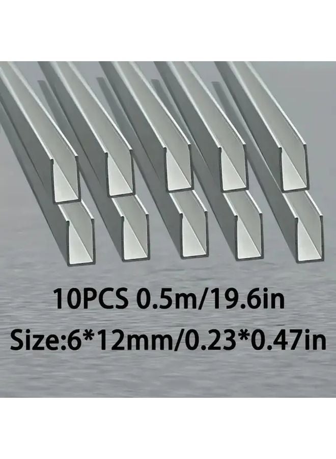 10pcs 8x16mm Silver Aluminum LED Channel System Easy Cut Install U Profile - Image 3