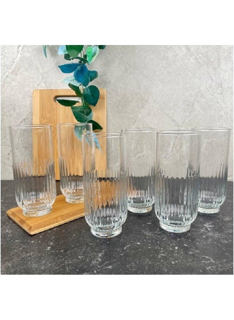 LAV 6 Pieces Tokyo Long Drink Glass Set 395 Ml - Clear - Image 2