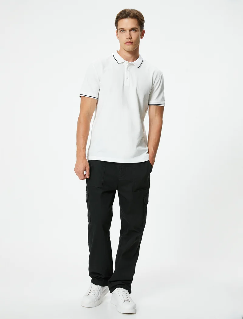 KOTON Contrast Trim Slim Fit Polo T-Shirt
