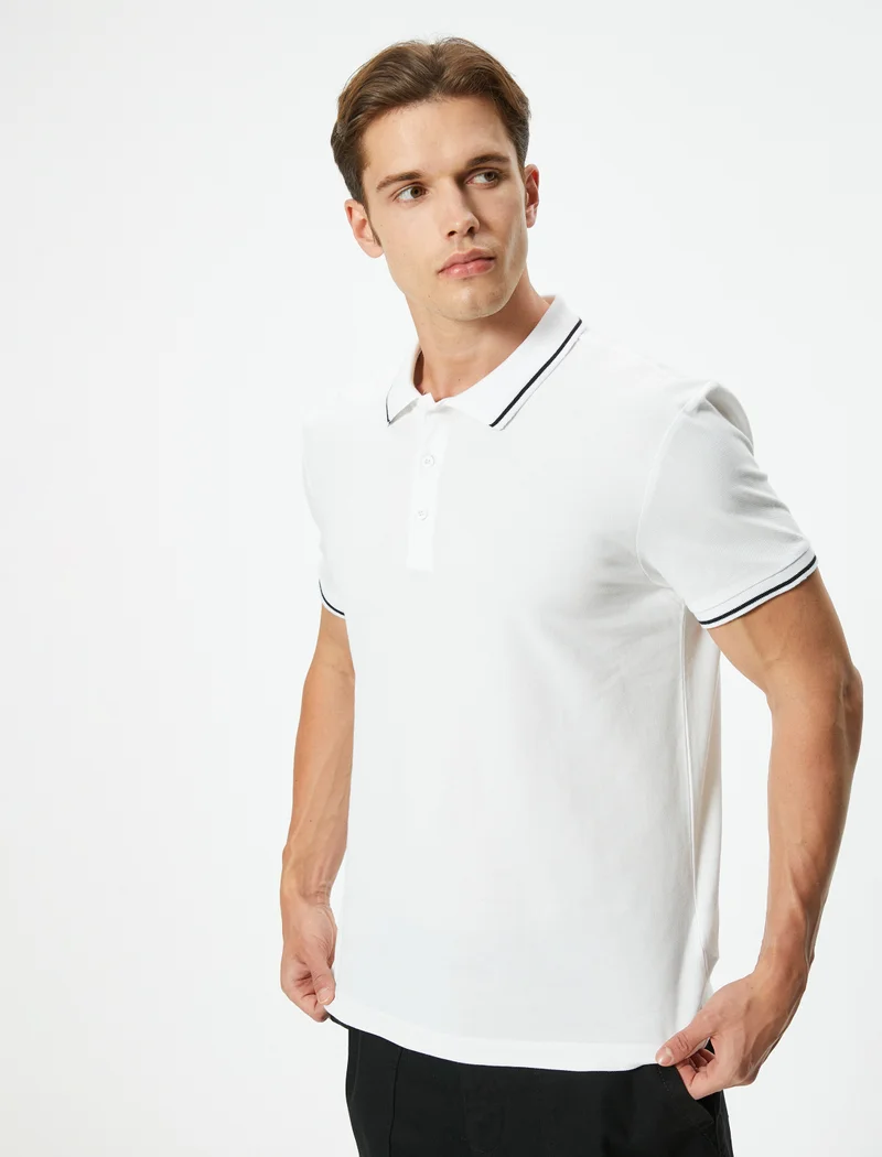 KOTON Contrast Trim Slim Fit Polo T-Shirt