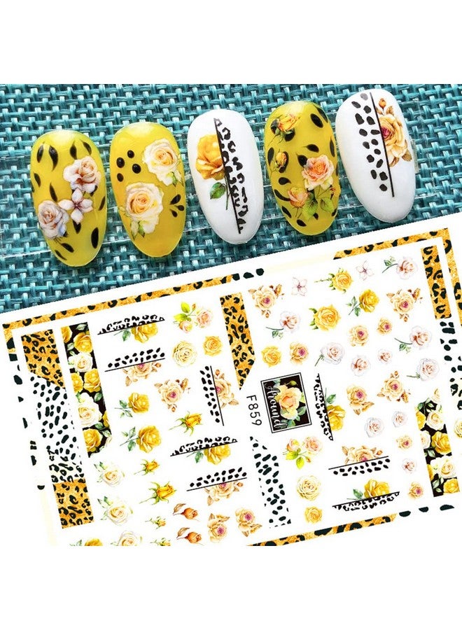 SINSEN Flower Nail Art Stickers Decals 6Sheets Spring Rose 3D Selfadhesive Nail Stickers Flowers Rose Butterfly Design Nail Decals For Nail Art Women Girls Acrylic Nails Decorations Diy Nail Art Supplies - Image 5
