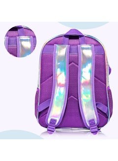 Eazy Kids 18 Inches School Bag Glitter Bento Box Lunch Bag Pencil Case Set of 4 - Girl Power Purple  - Image 5