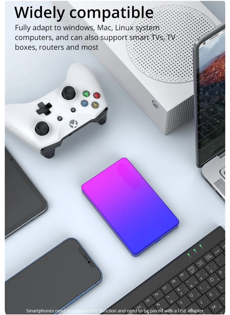 AROAQ - External Hard Drive USB3.0 Ultra Slim HDD Storage Device Portable Compact High-Speed Mobile Hard Disk 320GB Compatible for PC Desktop Mobiles Laptop Game Console PS4 Gradient Blue Purple - Image 1