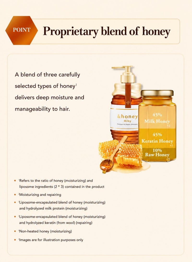 &Honey Milky Precious Ex Repair Hair Pack Shampoo - 500ml - Image 5