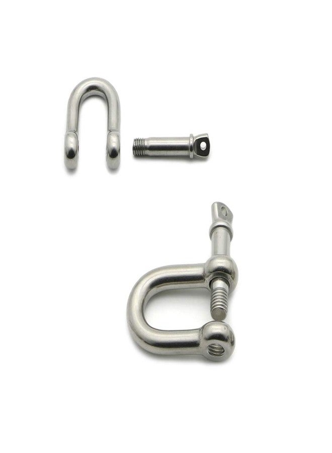 lasenersm 8 PCS M5 Stainless Steel D Shackle 3/16" (5mm) Forged D Shackle with Screw Pin for Paracord Jewelry Marine, Silver Color - Image 2