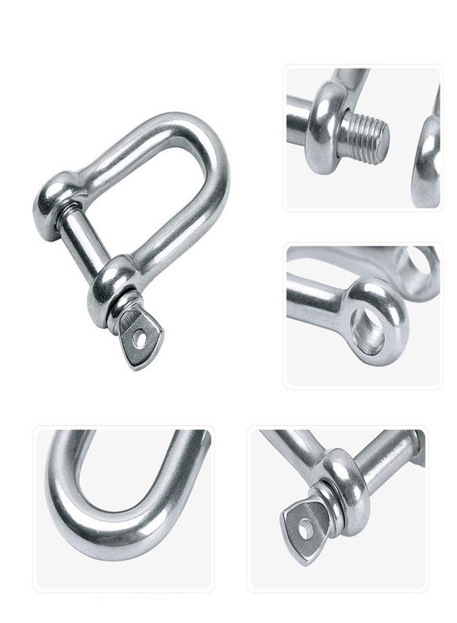 lasenersm 8 PCS M5 Stainless Steel D Shackle 3/16" (5mm) Forged D Shackle with Screw Pin for Paracord Jewelry Marine, Silver Color - Image 5