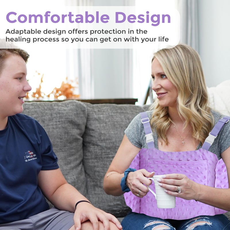 Zomaple Mastectomy Pillow with Strap, Seat Belt Cover & Shower Lanyard - Post Surgery Pillow, Breast for After Heart Surgery, Reduction & Augmentation Patients Sleeping, Recovery Seatbelt Protection - Image 4